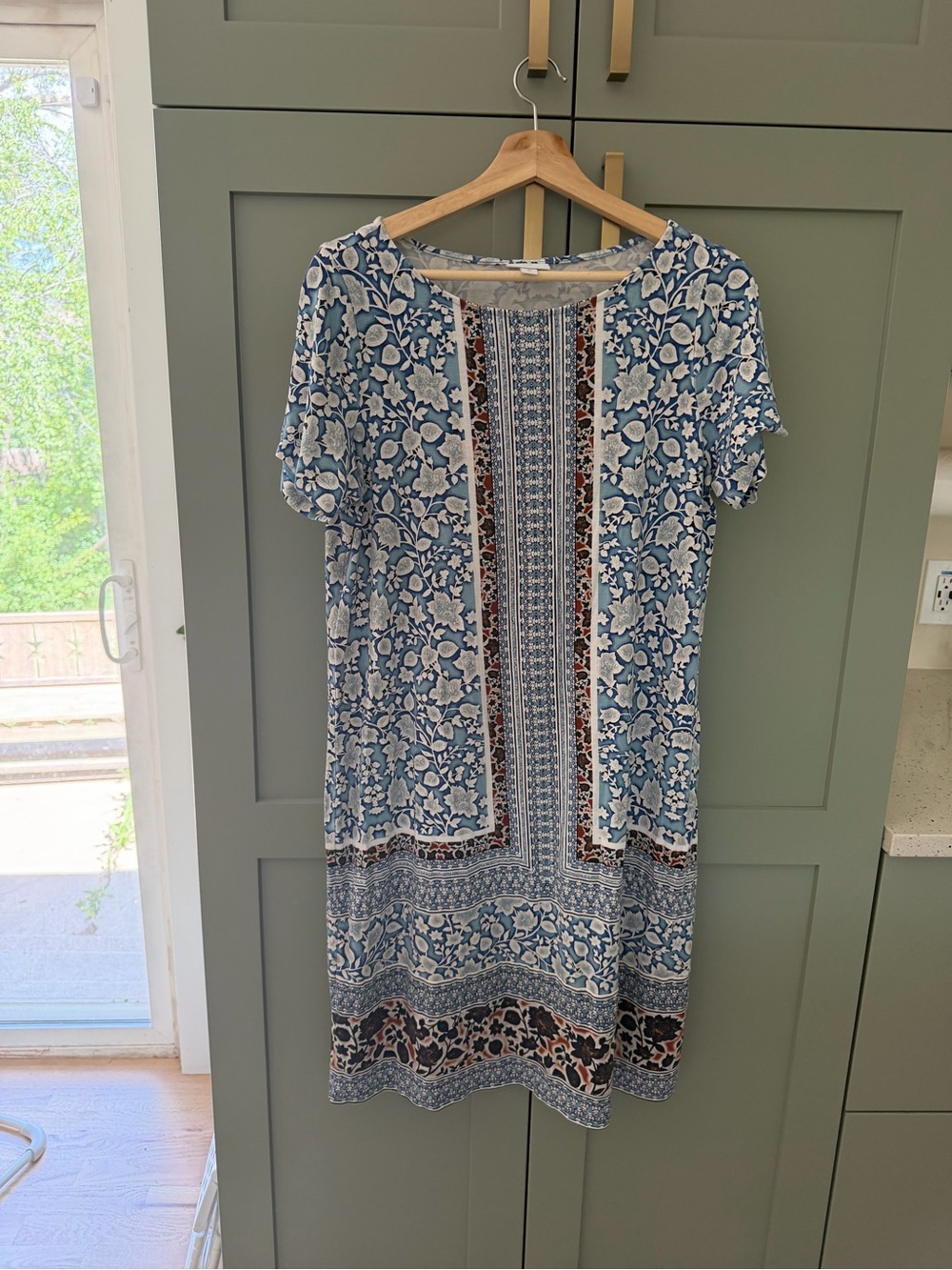 J. Jill Blue and White Floral Midi Dress
